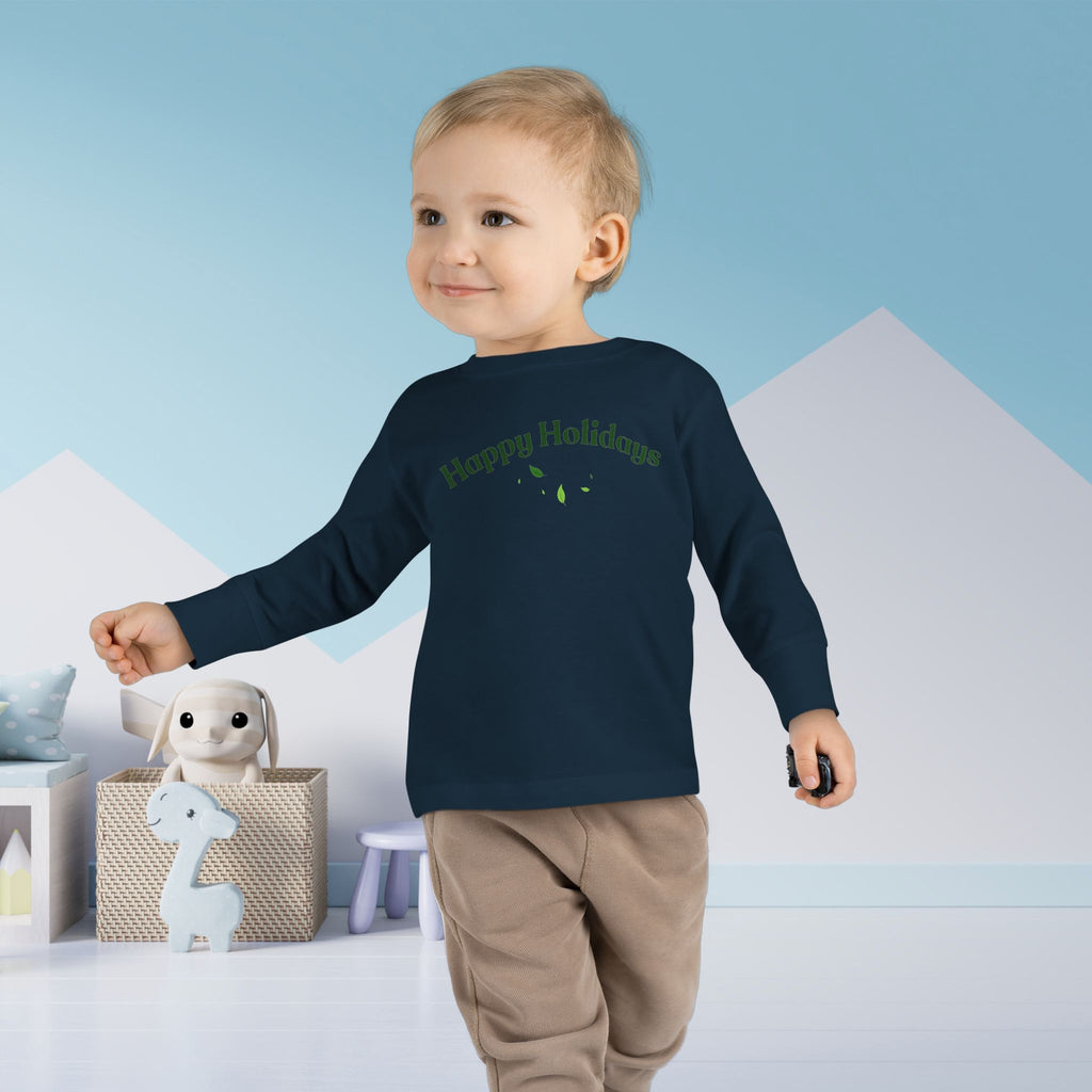 Happy Holidays long sleeve toddler pajama shirt