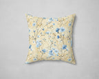 Decorative pillow with floral pattern on a beige background