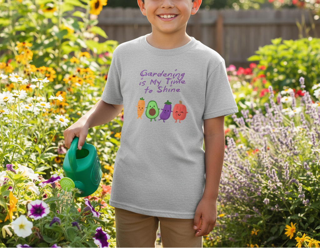 Gardening Kids T-Shirt - Gardening is My Time to Shine