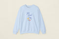 Light blue sweatshirt with 'Let's Grow!' text and floral design on a white background