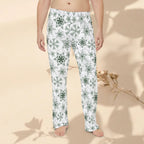 Green Snowflakes Men's cozy pajamas