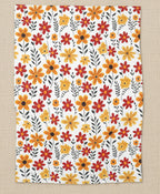 Red Floral Baby Swaddle Blanket