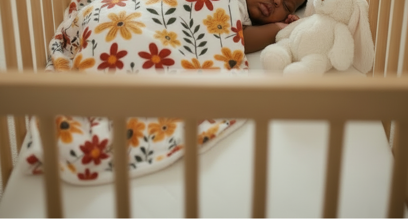 Red Floral Baby Swaddle Blanket