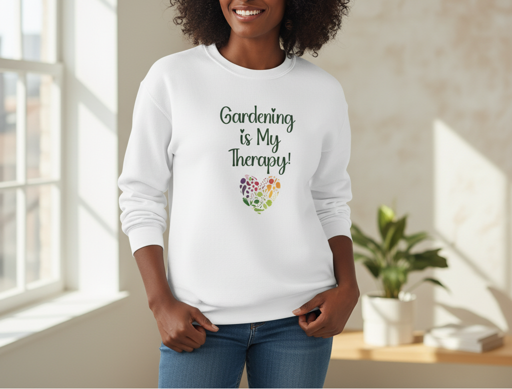 Crewneck Sweatshirt - Gardening is My Therapy