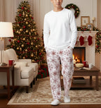 Red Snowflakes Men's cozy pajamas