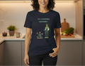 Navy blue t-shirt with 'I'm a gardening godmommy!' text and graphic on a white background
