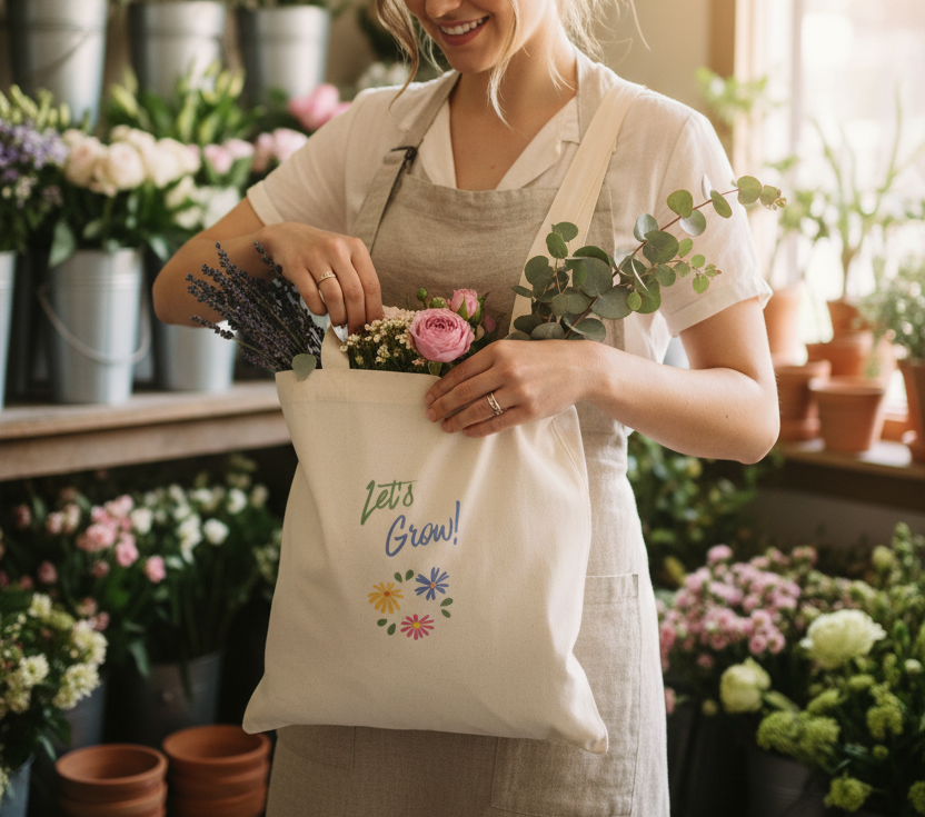 Let's Grow Organic Canvas Tote Bag