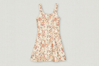 Floral patterned dress on a white background