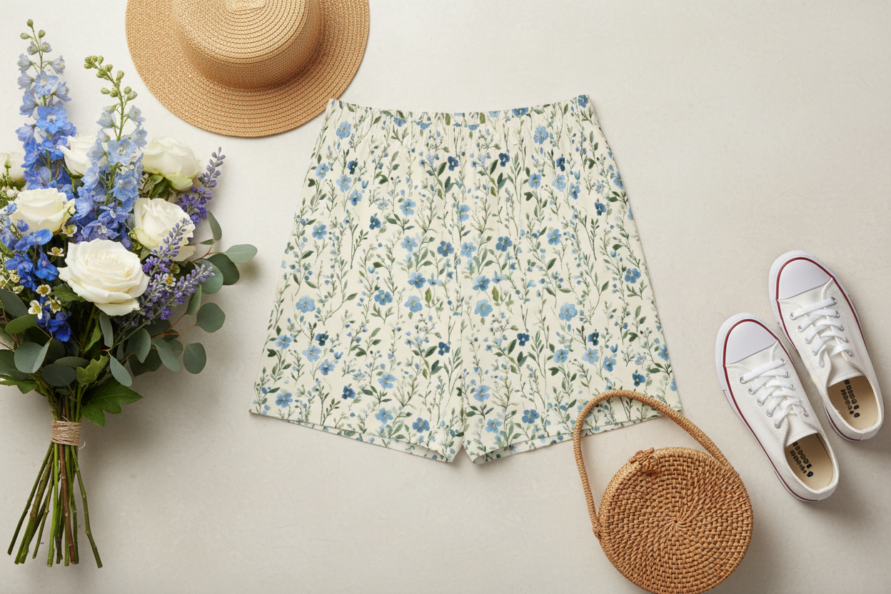 Blue Floral Unisex long short