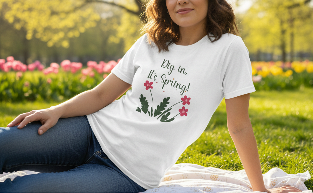Spring Gardening T‑Shirt - "Dig In, It's Spring!"  Tee