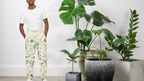 White Floral track pants