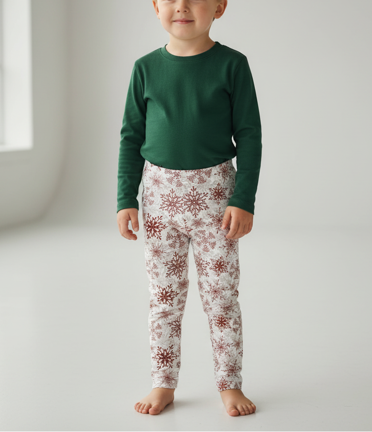 Red Snowflake Toddler Leggings