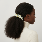 White Floral Scrunchie