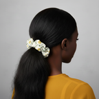 White Floral Scrunchie