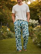 Blue Leaf Wide Leg Pants