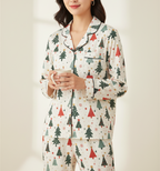 Blue Christmas women’s long sleeve pajama top