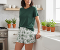 Green Snowflake Women’s pajama shorts