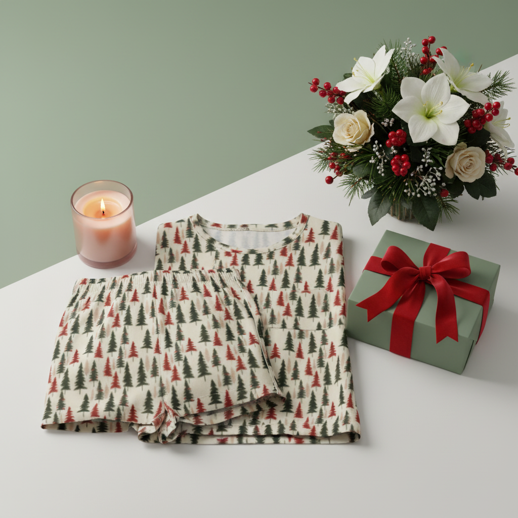 Christmas Forest Women's Pajama Shorts