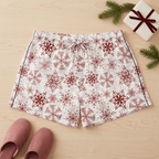 Black-piping Red Snowflake shorts styled with complementary holiday items