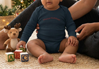 Christmas playtime with a plush reindeer