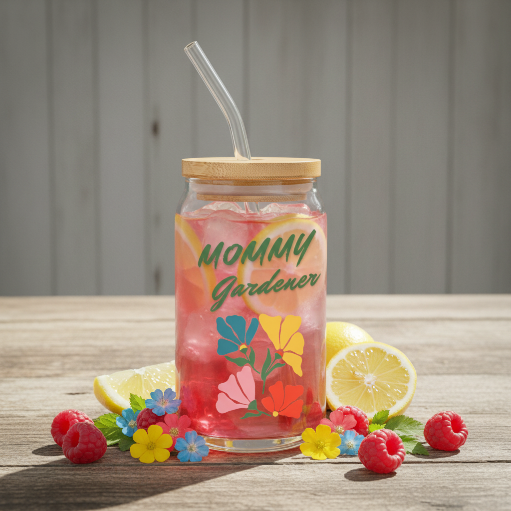 Mommy Gardener Glass Can 16oz