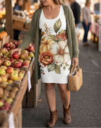 Garden Floral Bodycon Dress autumn market lifestyle image