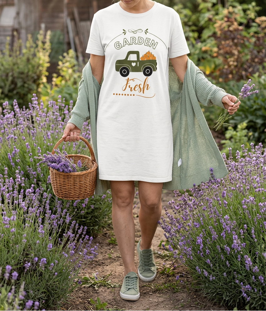 Gathering lavender in a garden