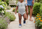 Athletic Heather Grow a Little Cheer baby onesie toddler lifestyle image