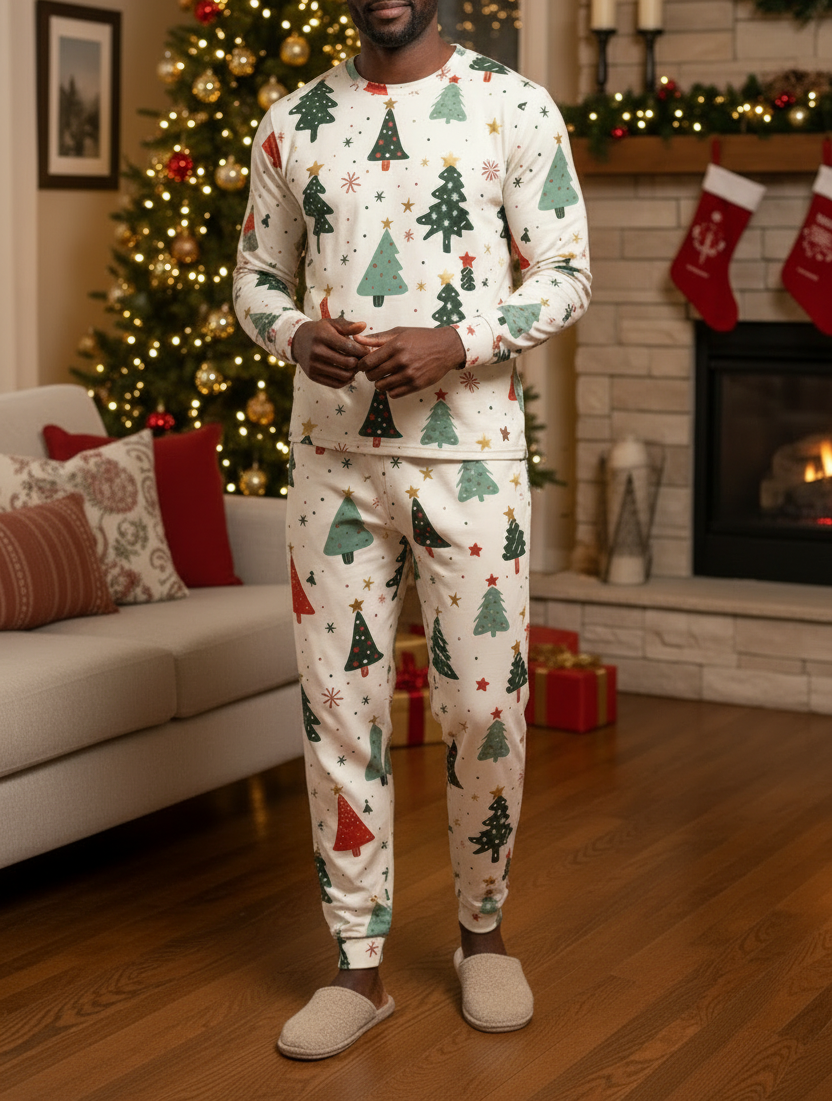 Blue Christmas Men’s Pajama Set