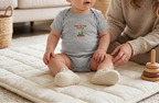 Gray Lil Carrot New to the Patch baby onesie lifestyle image