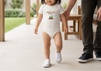 Light neutral Lil Carrot New to the Patch onesie lifestyle image