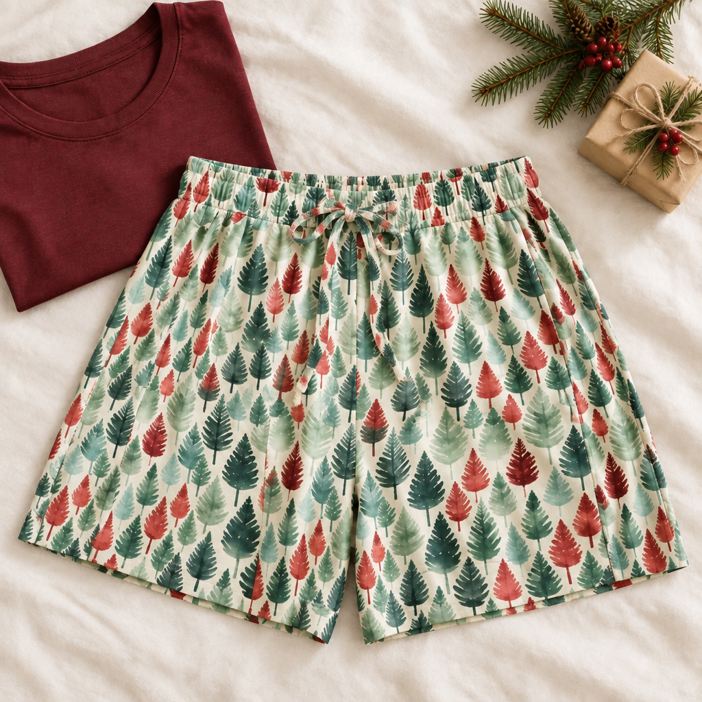 Linen styled shot with matching printed drawstring