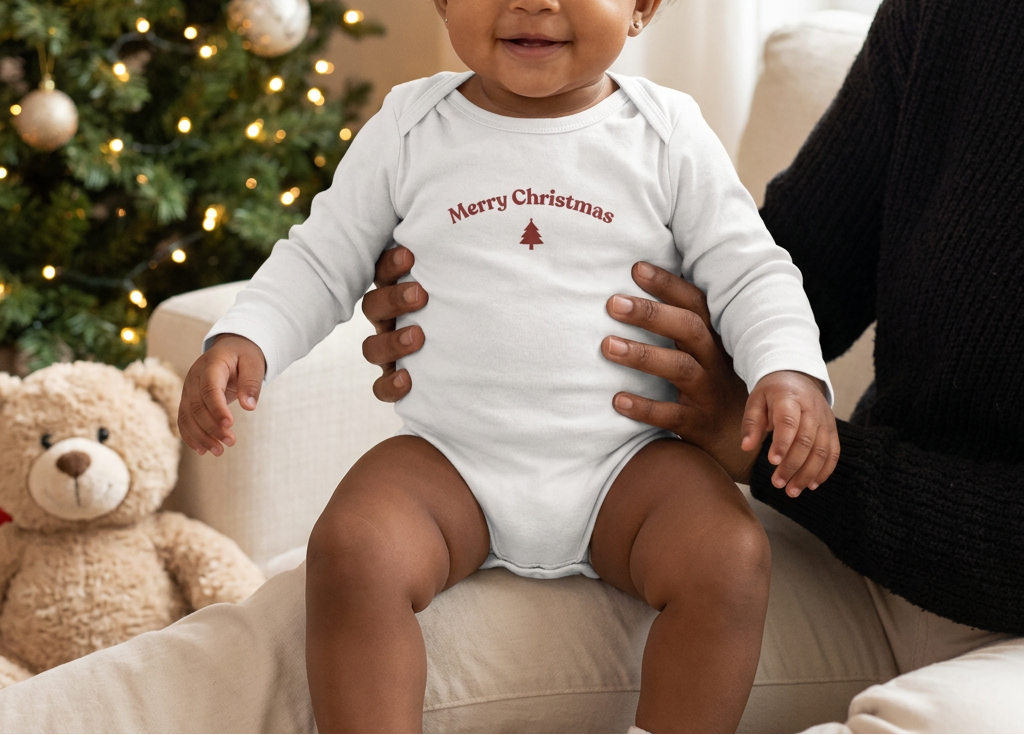 Merry Christmas onesie lifestyle image