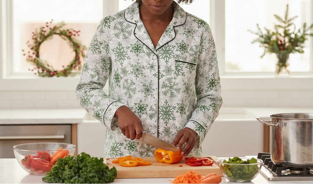 Natural vegetable chopping using the supplied pose reference