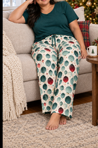 Pajama image with left hand resting beside her hip