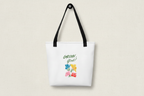White tote bag with floral design and 'Grow, Girl!' text on a white background