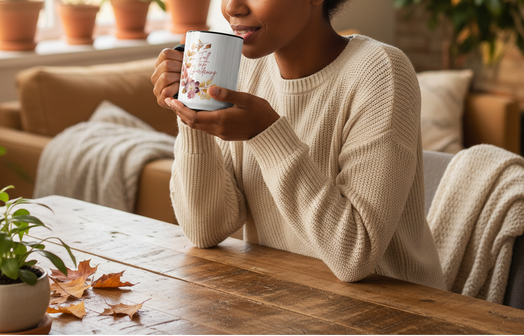 Fall into Gardening accented mug